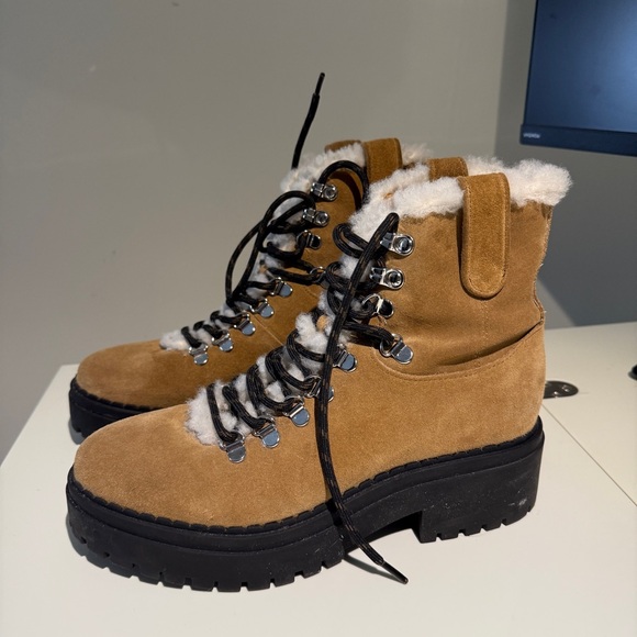 Marc Fisher LTD Lug Sole Brown Suede Boots - Picture 2 of 16